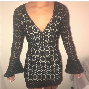 Free people Black lace dress